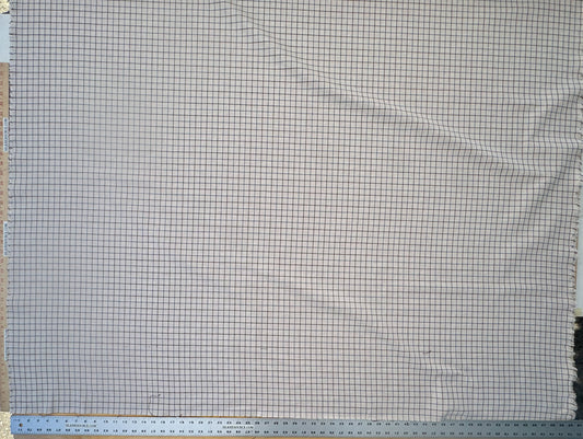 Scalamandre Mc Atrhur Barley Brown Blue Cream White Plaid Check Square Cotton Polyester - By the yard