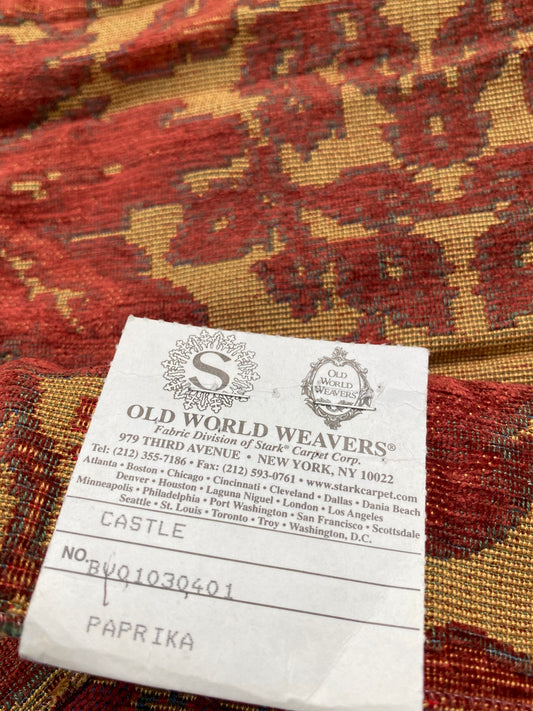 1 Berkbox87 Square Jacquard by Old World Weavers Castle Paprika Red Brown Cotton Polyester Damask MSRP USD300+/y