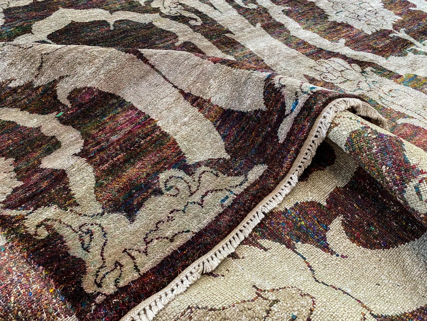 Stark Ciudad Madero Olive Green Silk Rug Hand Knotted Classic Medallion Damask 8x10' MSRP USD16200