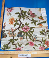 2 Berkbox87 Square Woven Lampas by Scalamandre Old World Weavers Frida Cream/Multi Woven Foliage Yellow MSRP 546/y