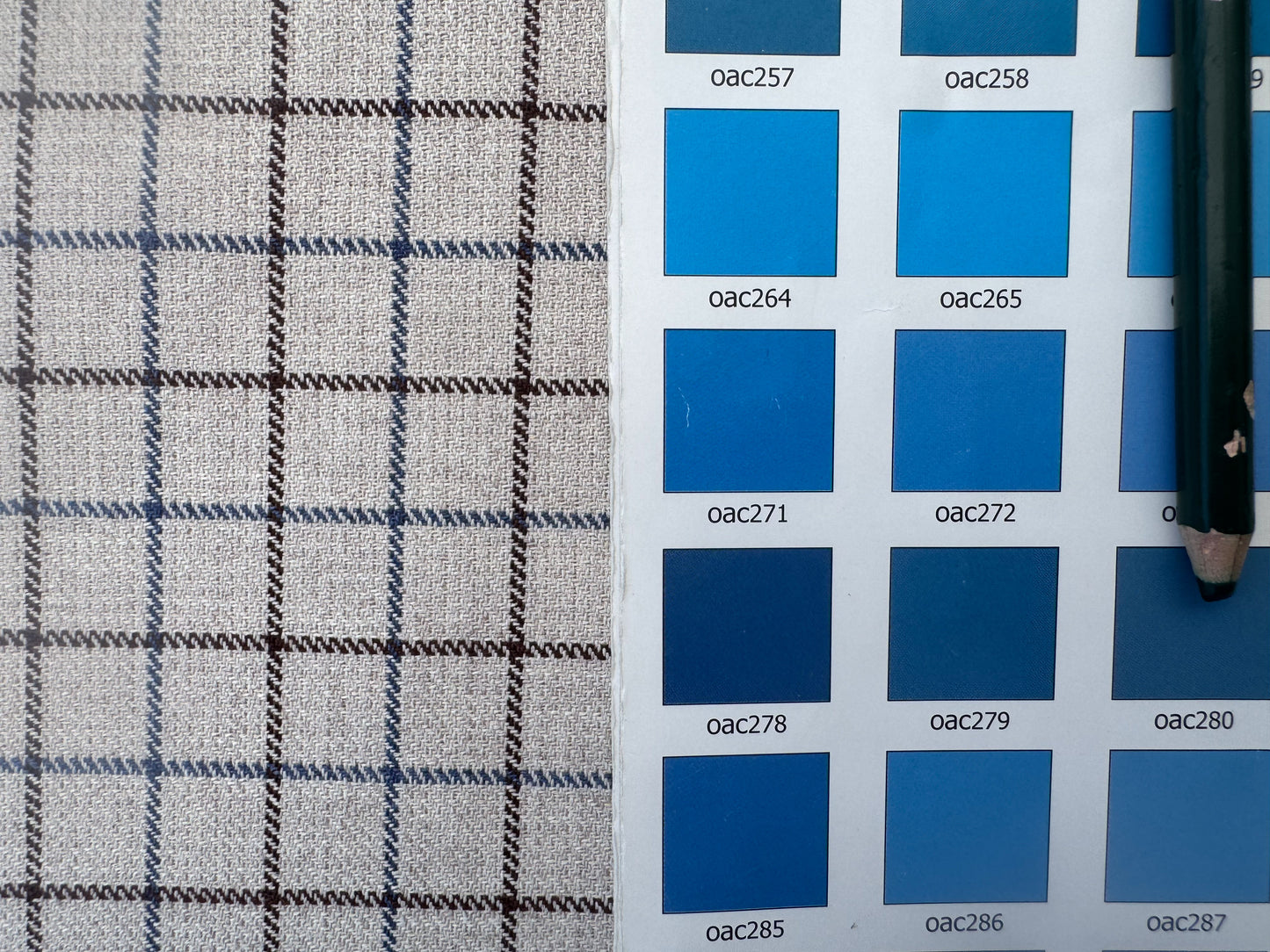 Scalamandre Mc Atrhur Barley Brown Blue Cream White Plaid Check Square Cotton Polyester - By the yard