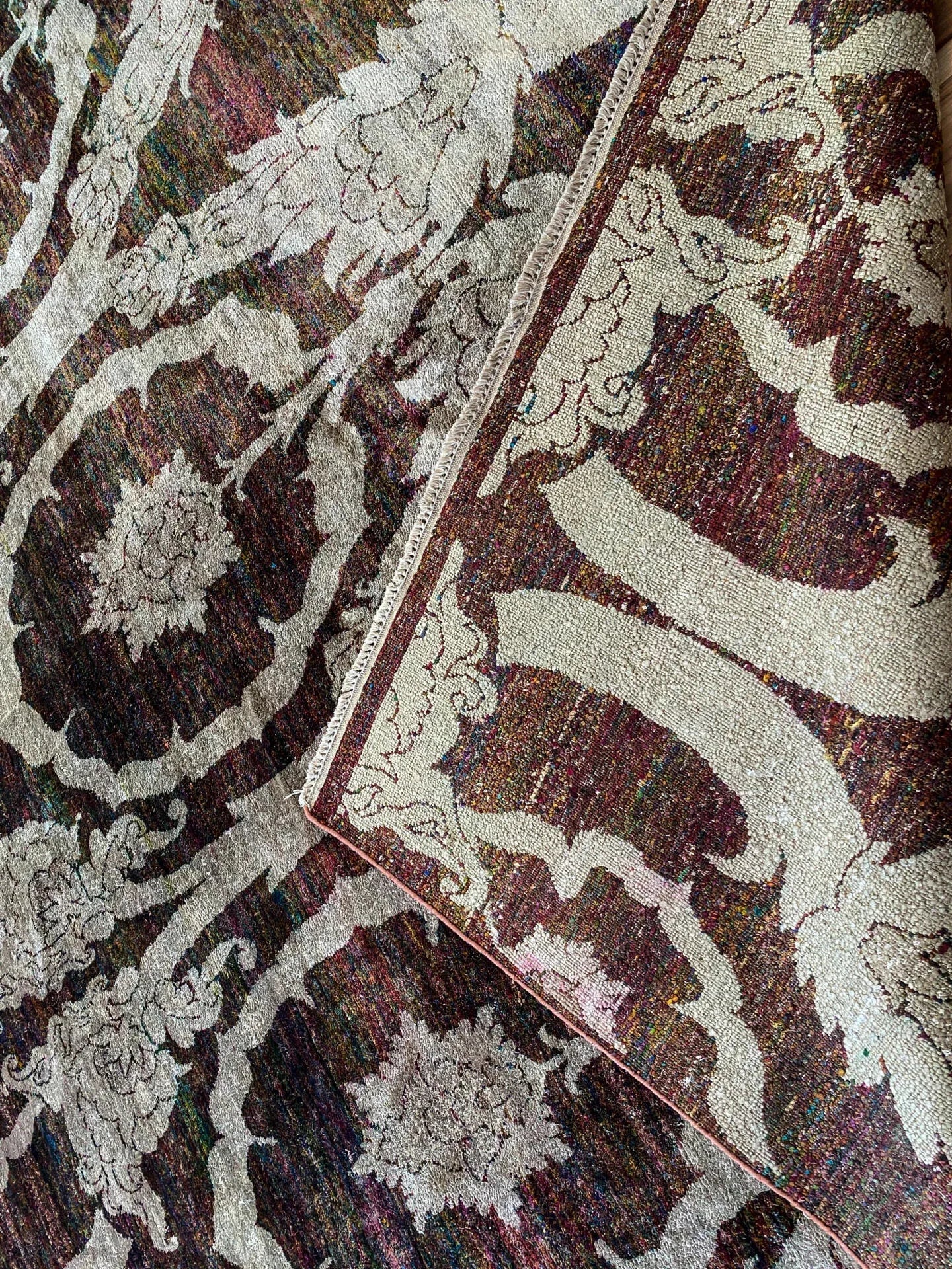 Stark Ciudad Madero Olive Green Silk Rug Hand Knotted Classic Medallion Damask 8x10' MSRP USD16200