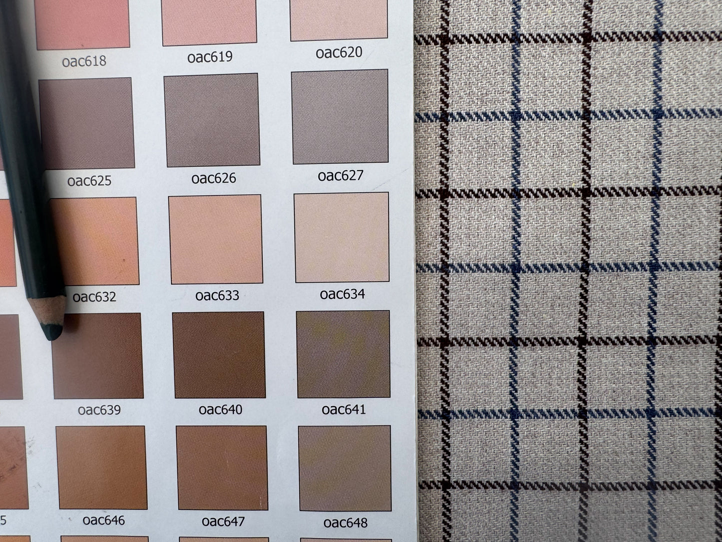 Scalamandre Mc Atrhur Barley Brown Blue Cream White Plaid Check Square Cotton Polyester - By the yard