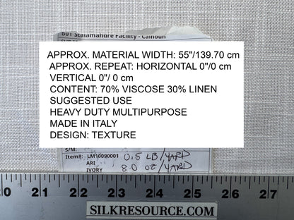 Scalamandre Ari Ivory Cream White Solid Texture Heavy Duty -By the yard