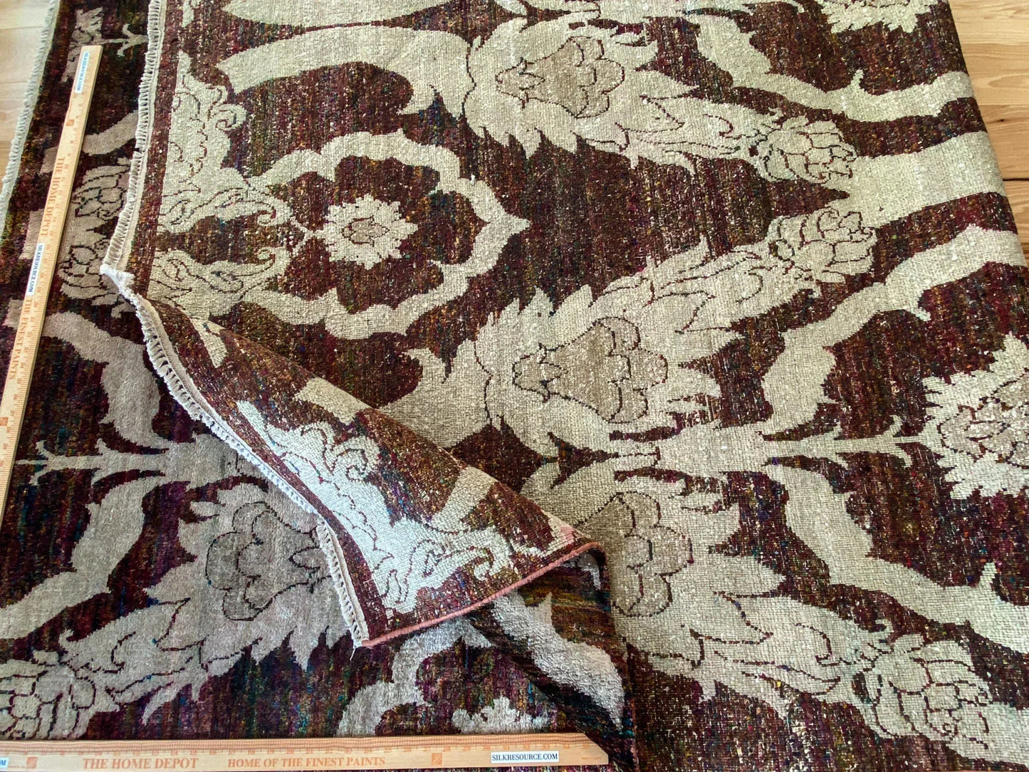 Stark Ciudad Madero Olive Green Silk Rug Hand Knotted Classic Medallion Damask 8x10' MSRP USD16200