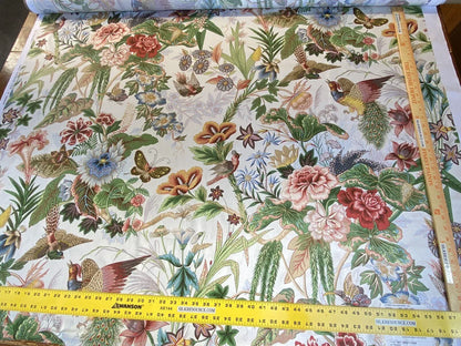 Scalamandre Le Touvet Cream/coral Pink Green Red Black Blue Chinoisery Butterfly Peony Rose Oriental Garden MSRP USD 288/Y  Print
