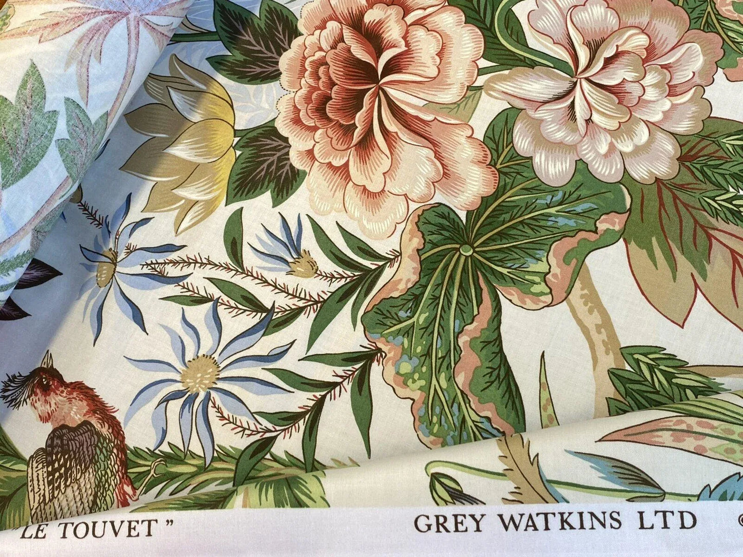 Scalamandre Le Touvet Cream/coral Pink Green Red Black Blue Chinoisery Butterfly Peony Rose Oriental Garden MSRP USD 288/Y  Print