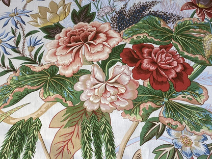Scalamandre Le Touvet Cream/coral Pink Green Red Black Blue Chinoisery Butterfly Peony Rose Oriental Garden MSRP USD 288/Y  Print