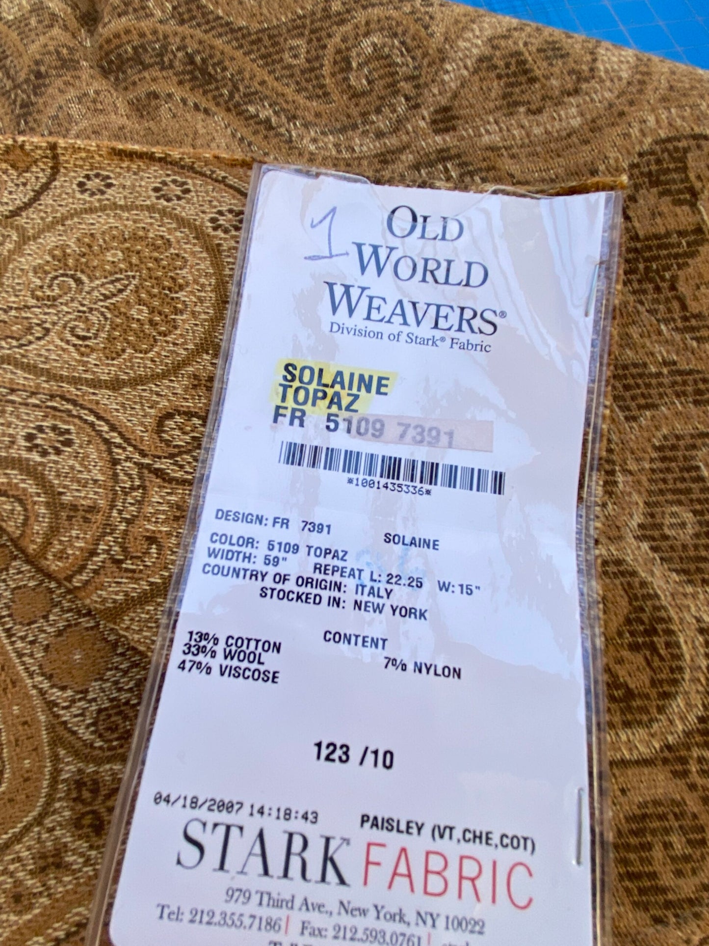 7 Berkbox87 Square Jacquard by Scalamandre Old World Weavers Solaine Topaz Brown Paisley Cotton Wool Viscose MSRP USD 300+/y