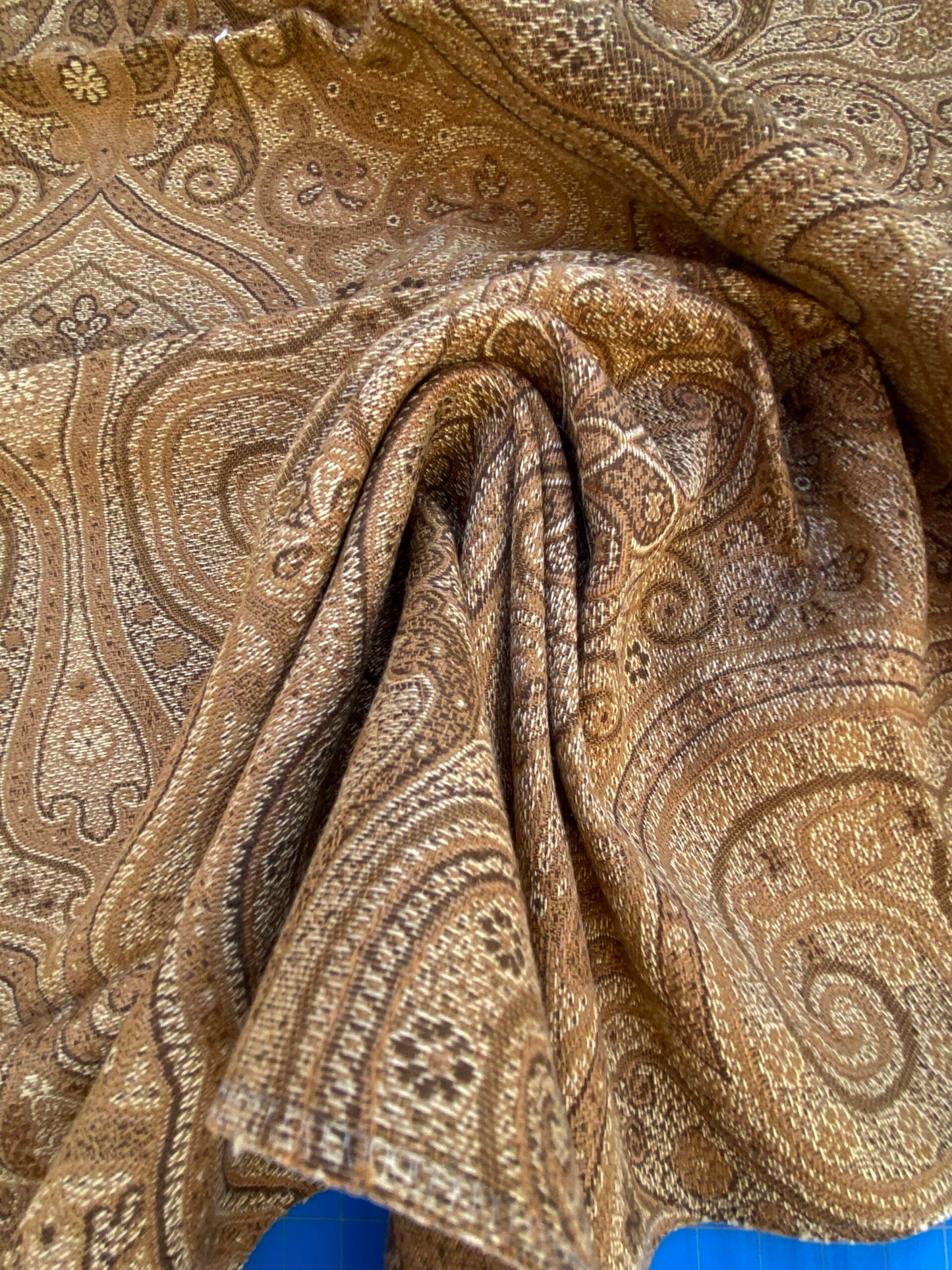 7 Berkbox87 Square Jacquard by Scalamandre Old World Weavers Solaine Topaz Brown Paisley Cotton Wool Viscose MSRP USD 300+/y