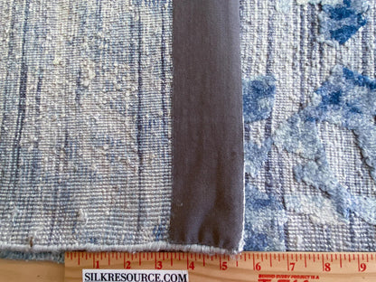 Stark Cedartown Light Slate Grey Modern Blue Grey Rug Medallion Hand Knotted - 100% Silk - 9x12' MSRP USD16250