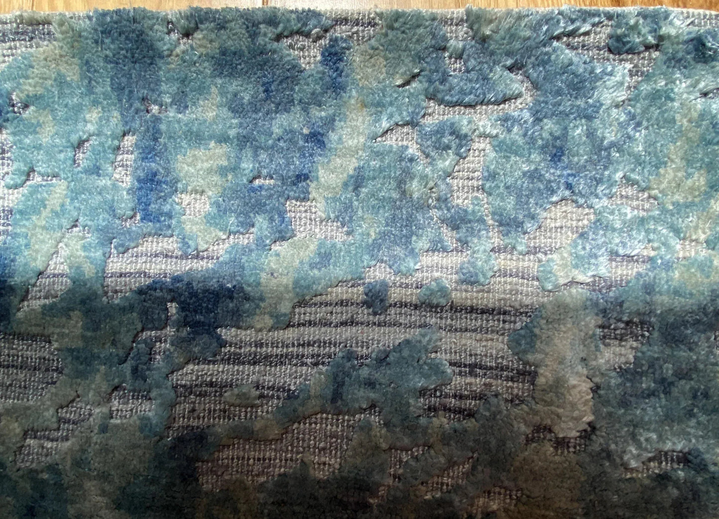 Stark Cedartown Light Slate Grey Modern Blue Grey Rug Medallion Hand Knotted - 100% Silk - 9x12' MSRP USD16250