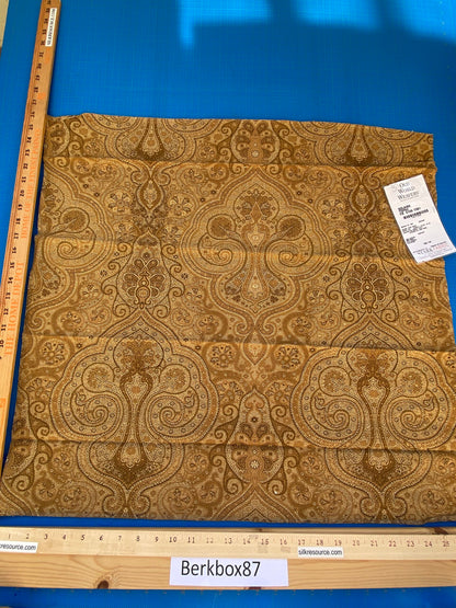 8 Berkbox87 Square Jacquard by Scalamandre Old World Weavers Solaine Topaz Brown Paisley Cotton Wool Viscose MSRP USD 300+/y