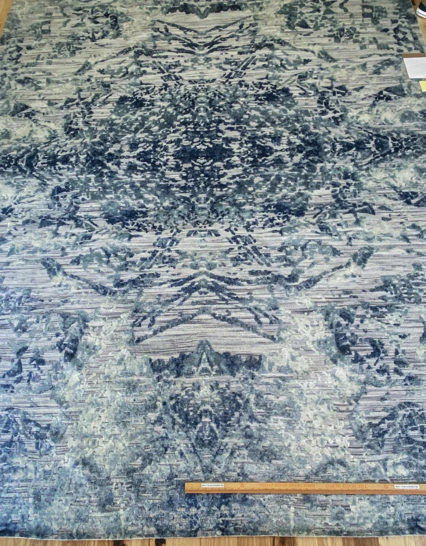 Stark Cedartown Light Slate Grey Modern Blue Grey Rug Medallion Hand Knotted - 100% Silk - 9x12' MSRP USD16250
