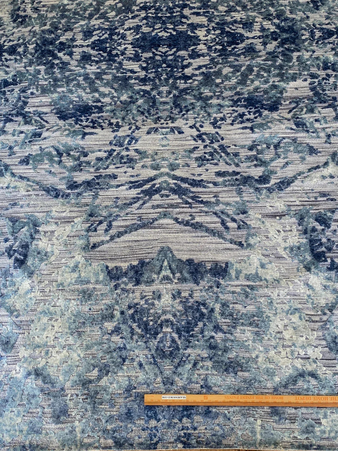 Stark Cedartown Light Slate Grey Modern Blue Grey Rug Medallion Hand Knotted - 100% Silk - 9x12' MSRP USD16250