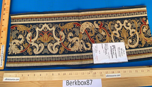 10 Berkbox87 Square Jacquard by Old World Weavers Fortuny Border Bleu Polyamide Cotton Damask Blue MSRP USD300+/y