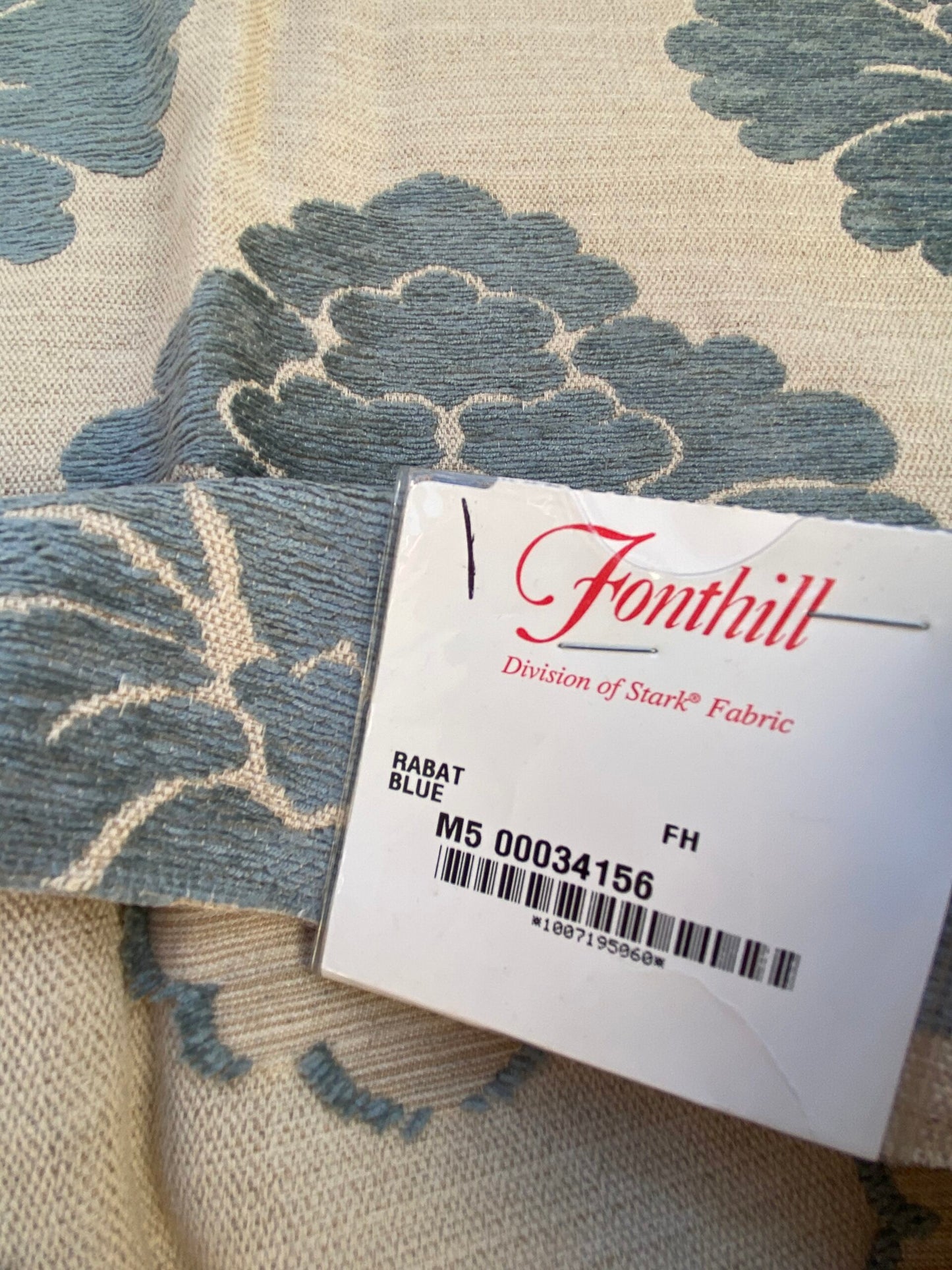 11 Berkbox87 Square Jacquard by Fonthill Rabat Blue Beige  Damask Floral Medallion MSRP USD 204/y