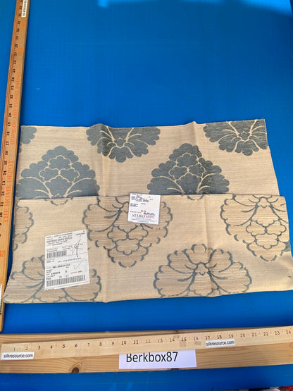 11 Berkbox87 Square Jacquard by Fonthill Rabat Blue Beige  Damask Floral Medallion MSRP USD 204/y