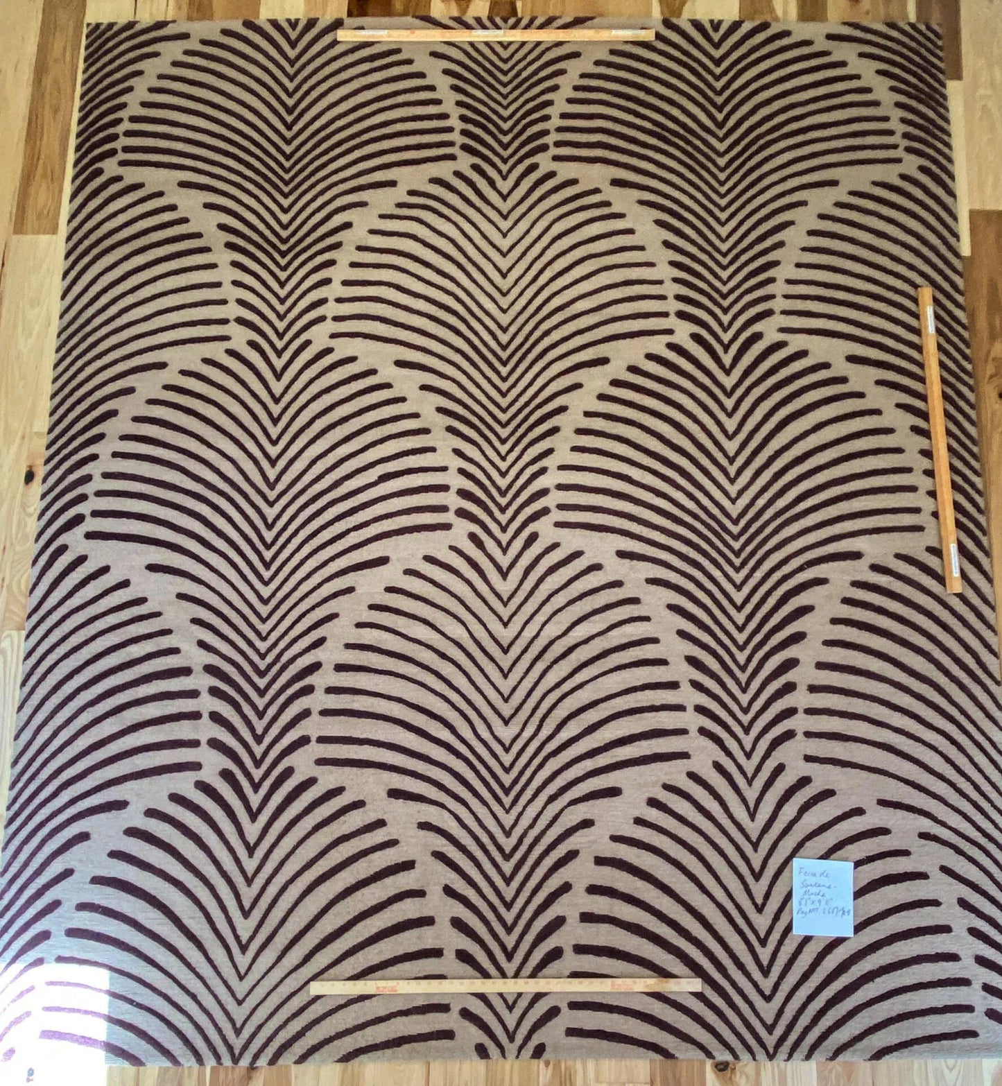 Stark FEIRA DE SANTANA MOCHA Silk Wool Rug Fan Ginkgo Leaf 8x10' MSRP11400