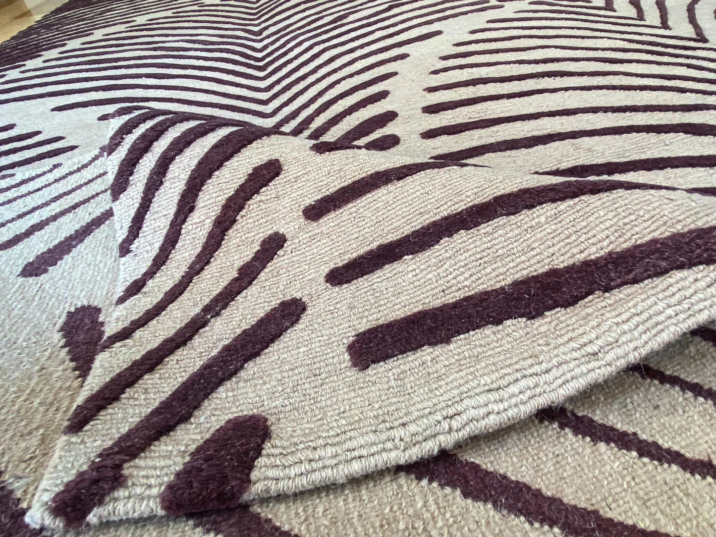 Stark FEIRA DE SANTANA MOCHA Silk Wool Rug Fan Ginkgo Leaf 8x10' MSRP11400