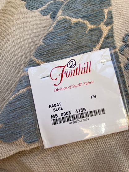 12 Berkbox87 Square Jacquard by Fonthill Rabat Blue Beige  Damask Floral Medallion MSRP USD 204/y