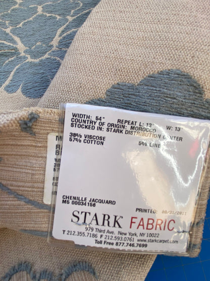 12 Berkbox87 Square Jacquard by Fonthill Rabat Blue Beige  Damask Floral Medallion MSRP USD 204/y