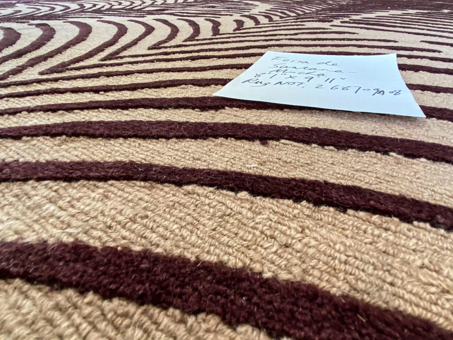 Stark FEIRA DE SANTANA MOCHA Silk Wool Rug Fan Ginkgo Leaf 8x10' MSRP11400