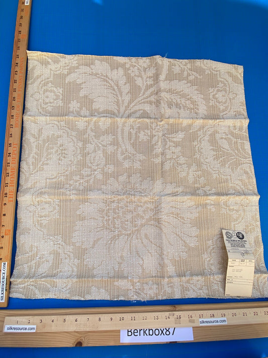 13 Berkbox87 Square Jacquard by Old World Weavers Chambord Beige Cotton Rayon Damask Floral MSRP 300+/y