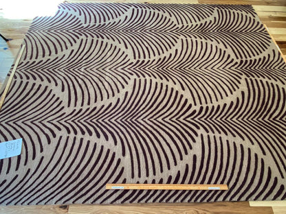 Stark FEIRA DE SANTANA MOCHA Silk Wool Rug Fan Ginkgo Leaf 8x10' MSRP11400