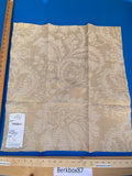 14 Berkbox87 Square Jacquard by Old World Weavers Chambord Beige Cotton Rayon Damask Floral MSRP 300+/y