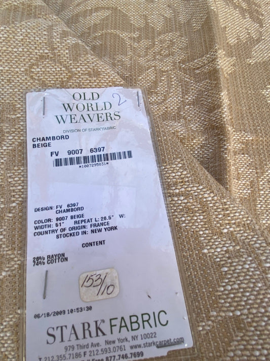 14 Berkbox87 Square Jacquard by Old World Weavers Chambord Beige Cotton Rayon Damask Floral MSRP 300+/y