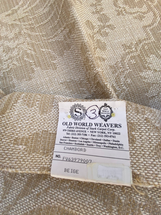 15 Berkbox87 Square Jacquard by Old World Weavers Chambord Beige Cotton Rayon Damask Floral MSRP 300+/y