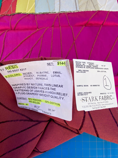 16 Berkbox87 Square Jacquard by Lelievre Reso Indien Pink Abstract Graphic MSRP USD 594/y