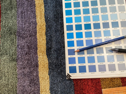 Stark Elfers Maroon Stripe 100% Silk Rug 4x6' Red Gold Black Stripe MSRP $2400