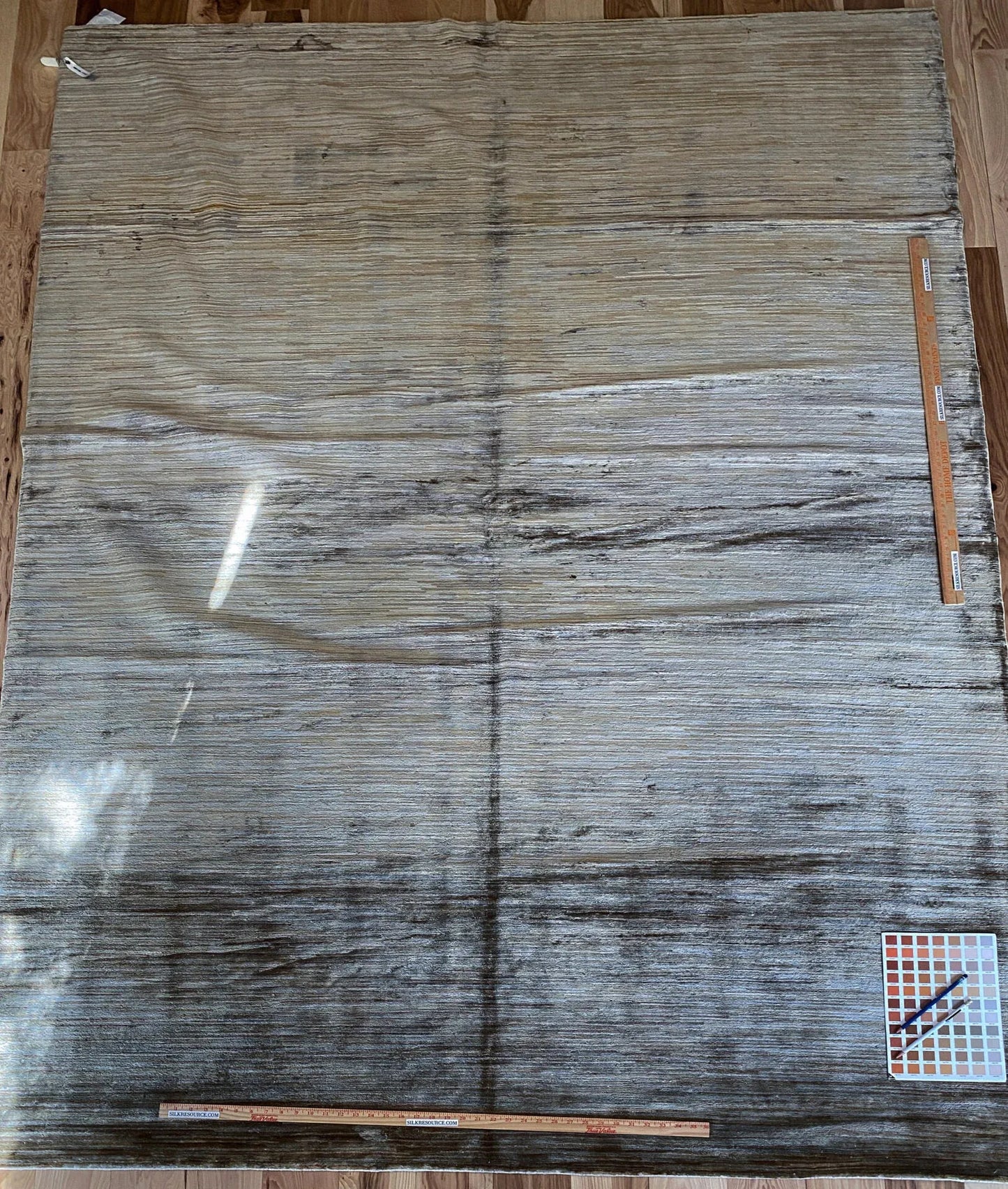 Stark Elyria Grey Silk Hand Knotted Rug Modern Serenity 6x9' MSRP USD 11050