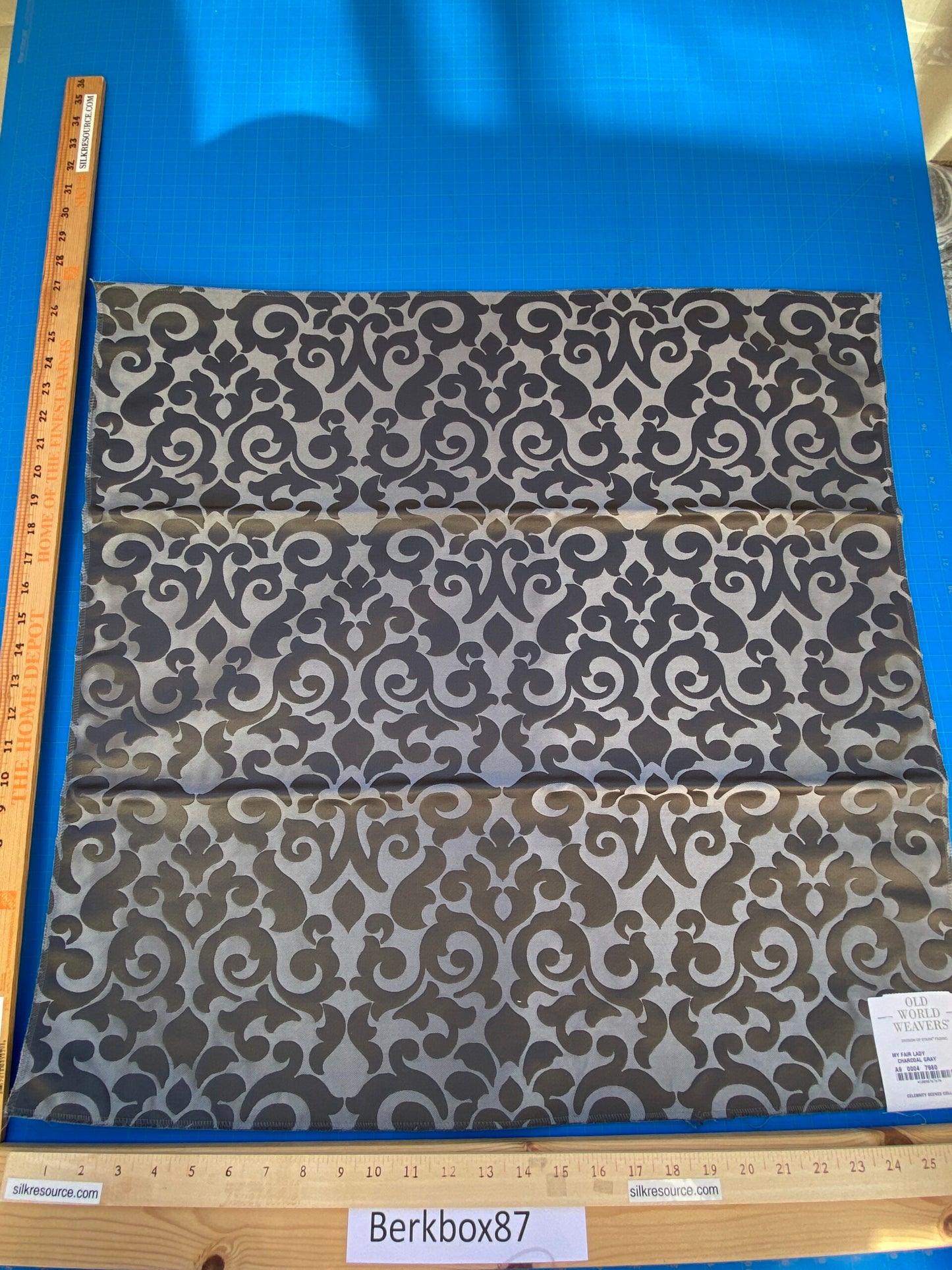 17 Berkbox87 Square Jacquard by Old World Weavers My Fair Lady Charcoal Gray Brown Large Jacquard MSRP USD 300+/y