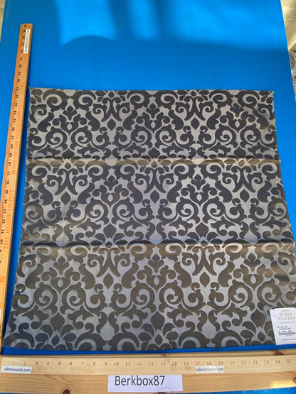 17 Berkbox87 Square Jacquard by Old World Weavers My Fair Lady Charcoal Gray Brown Large Jacquard MSRP USD 300+/y