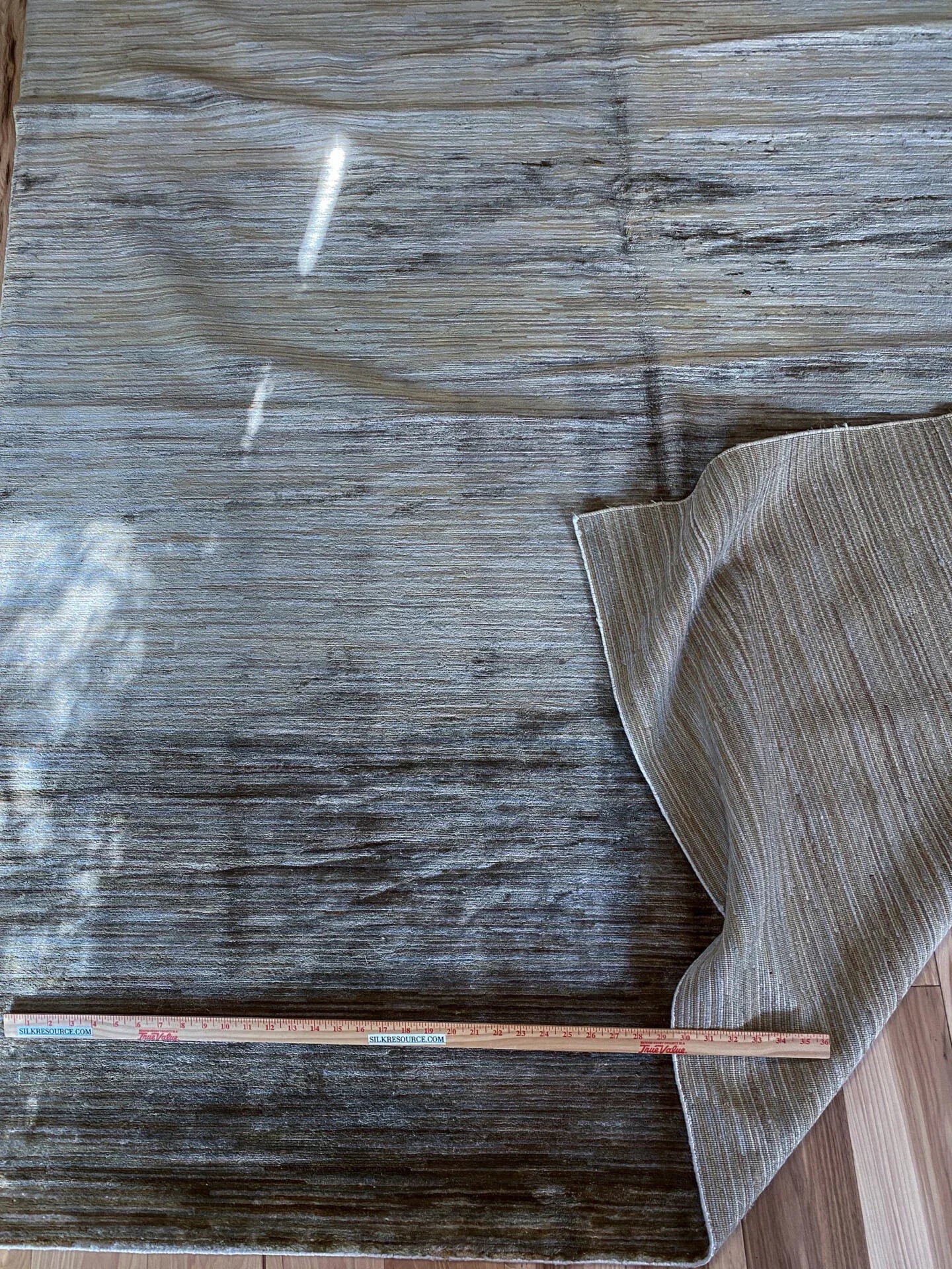 Stark Elyria Grey Silk Hand Knotted Rug Modern Serenity 6x9' MSRP USD 11050