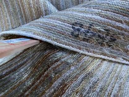 Stark Elyria Grey Silk Hand Knotted Rug Modern Serenity 6x9' MSRP USD 11050