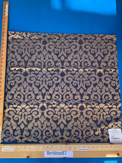19 Berkbox87 Square Jacquard by Old World Weavers My Fair Lady Navy Blue Brown Large Jacquard MSRP USD 300+/y