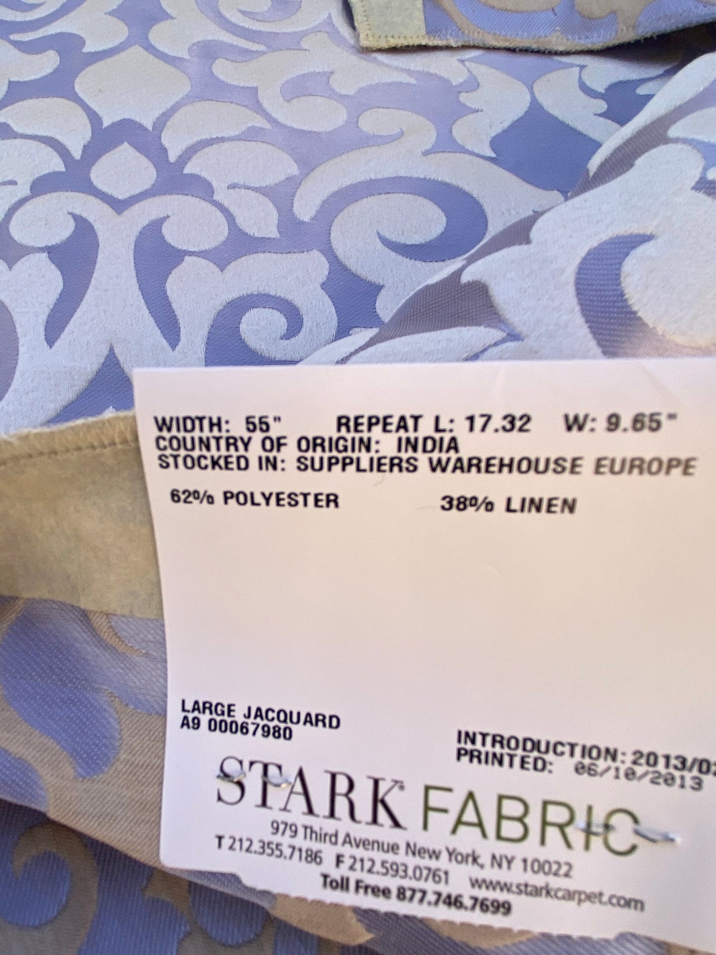 20 Berkbox87 Square Jacquard by Old World Weavers My Fair Lady Skyway Blue White Large Jacquard MSRP USD 300+/y