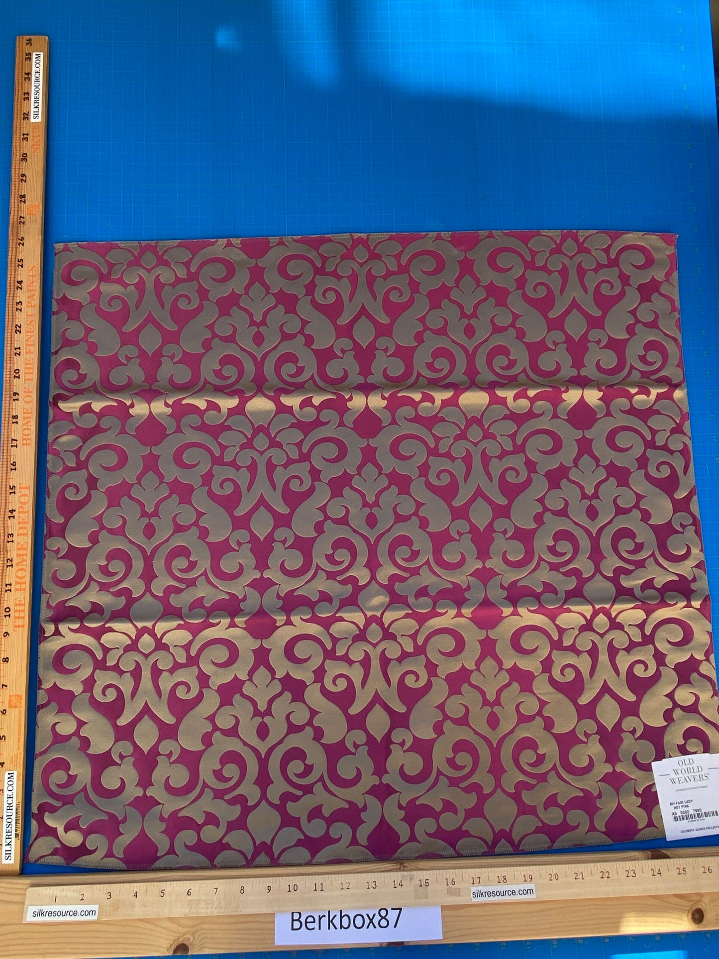 21 Berkbox87 Square Jacquard by Old World Weavers My Fair Lady Hot Pink Beige Large Jacquard MSRP USD 300+/y