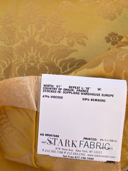 22 Berkbox87 Square Jacquard by Tassinari &amp; Chatel Mortemer Jonquille Yellow Damask MSRP USD 300+/y