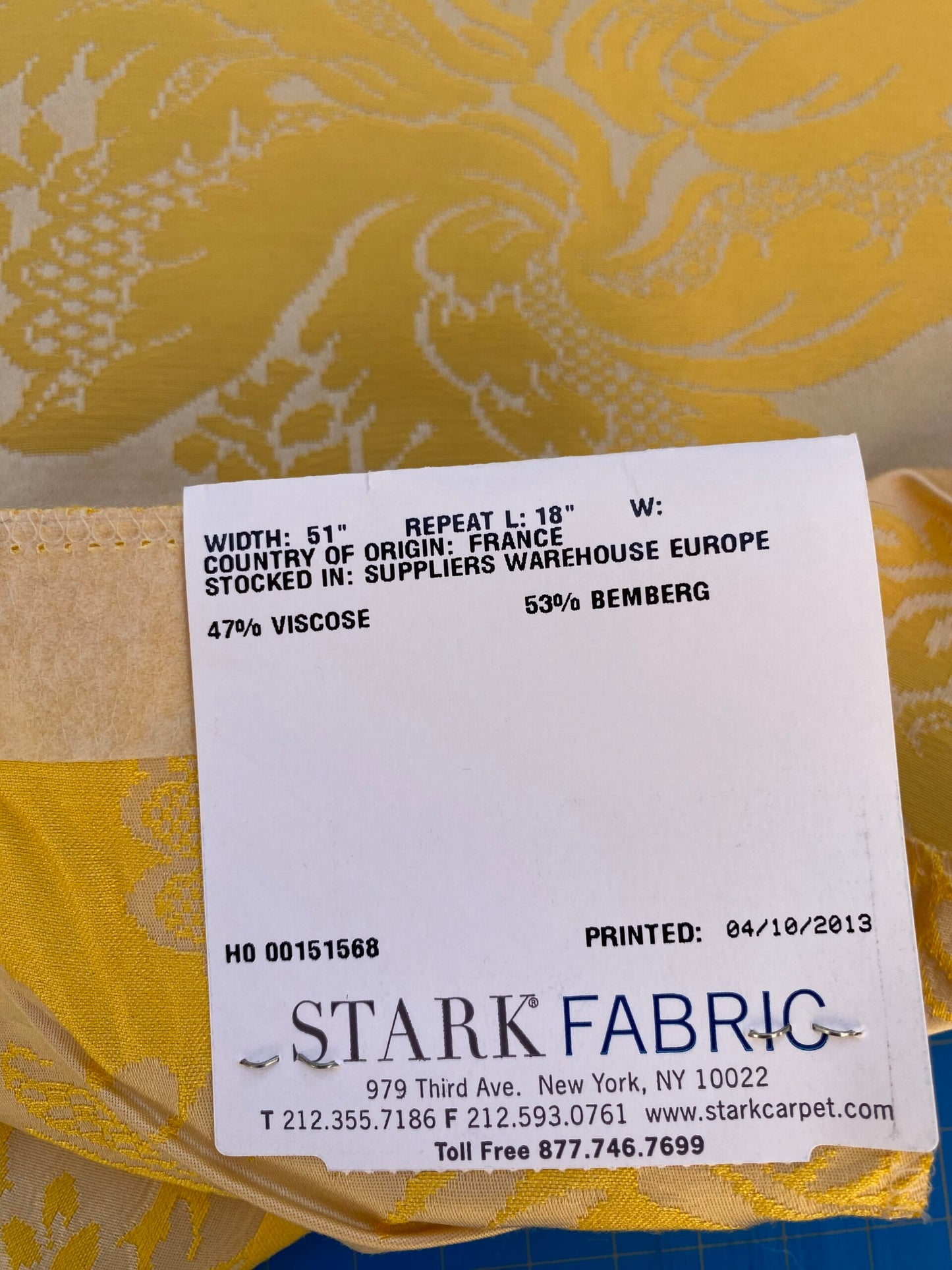 24 Berkbox87 Square Jacquard by Tassinari &amp; Chatel Mortemer Yellow Beige Damask MSRP USD 300+/y