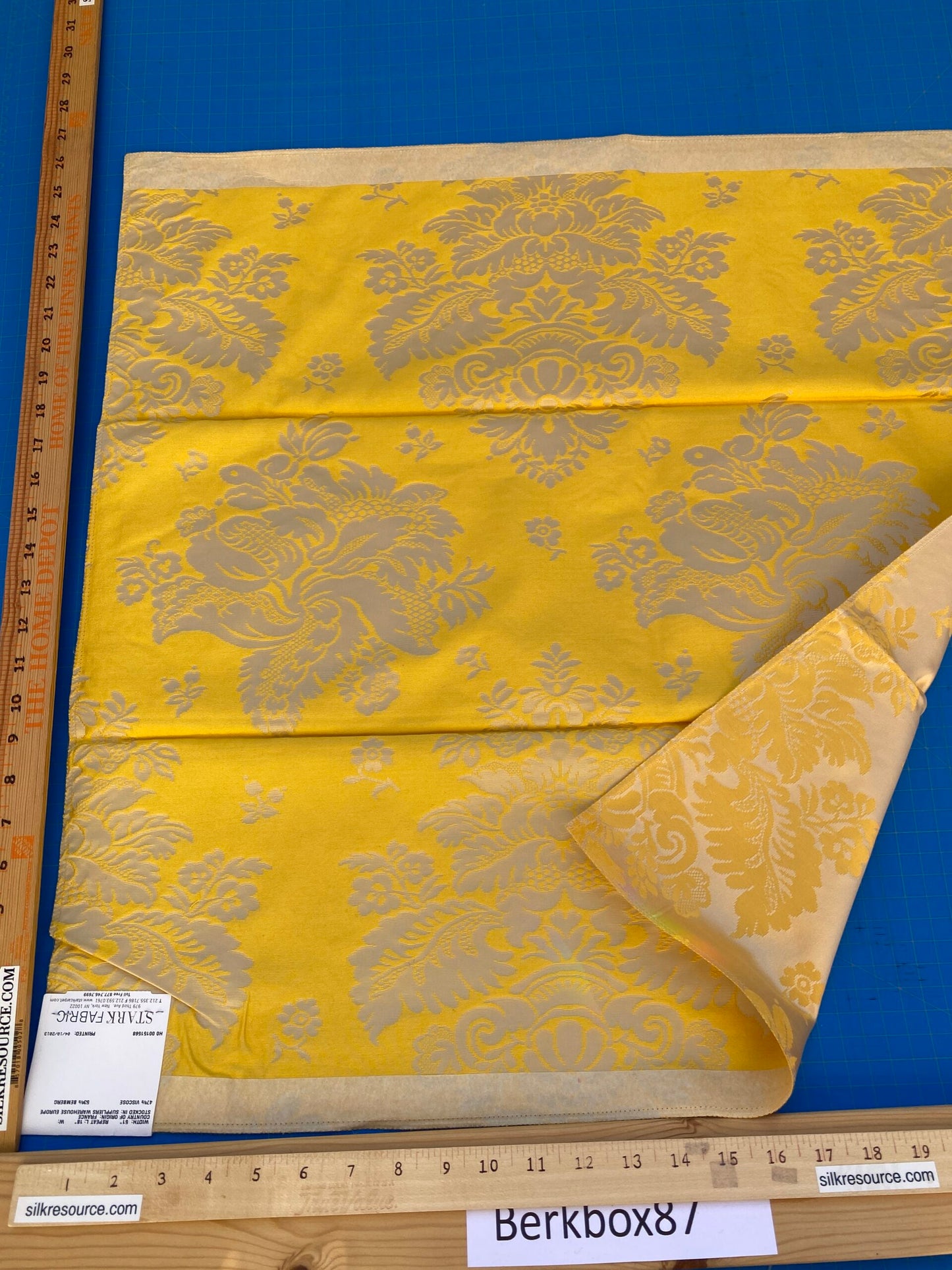 24 Berkbox87 Square Jacquard by Tassinari &amp; Chatel Mortemer Yellow Beige Damask MSRP USD 300+/y
