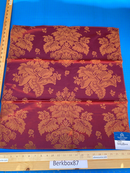 27 Berkbox87 Square Jacquard by Tassinari &amp; Chatel Mortemer Bordeaux Red Brown Damask MSRP USD 300+/y