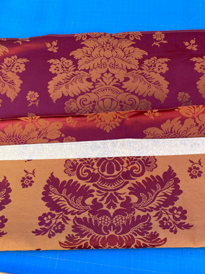 27 Berkbox87 Square Jacquard by Tassinari &amp; Chatel Mortemer Bordeaux Red Brown Damask MSRP USD 300+/y