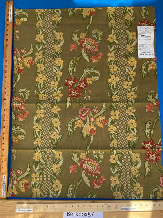 31 Berkbox87 Square Jacquard by Scalamandre Grey Watkins Lampas Ramage Olive Grey Watkins Floral Stripe MSRP USD 272/Y