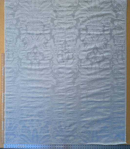 Special Order Schumacher Colette Linen/Silk Damask in chambray Light Blue White  69144