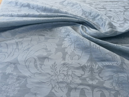Special Order Schumacher Colette Linen/Silk Damask in chambray Light Blue White  69144